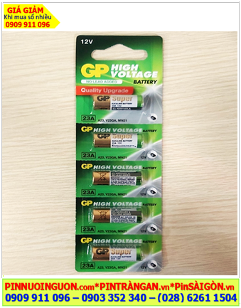 COMBO 1vỉ=5viên Pin 12v GP23AF-2C5 High Voltage SUPER chính hãng, chữ Tiếng Anh _Giá chỉ 65.000đ/ Vỉ